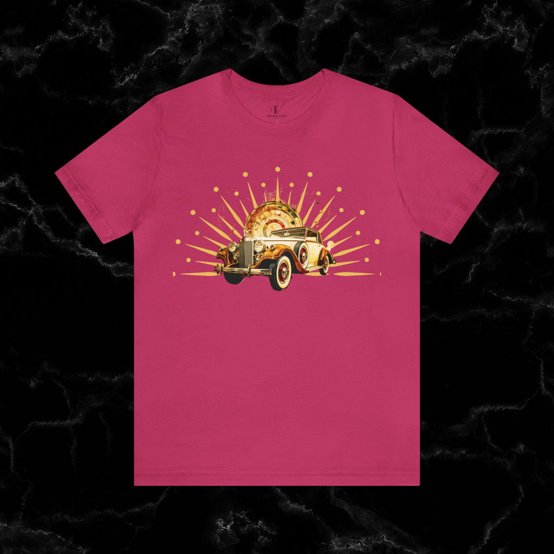 Vintage Car Enthusiast T-Shirt with Classic Wheels and Timeless Appeal Nostalgic T-Shirt Printify Berry S