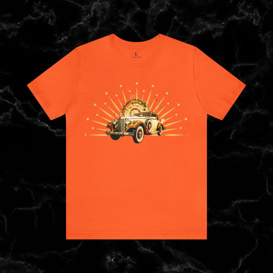 Vintage Car Enthusiast T-Shirt with Classic Wheels and Timeless Appeal Nostalgic T-Shirt Printify Orange S