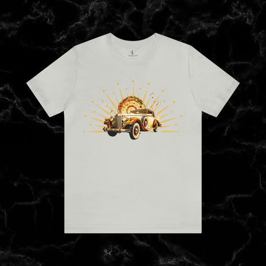 Vintage Car Enthusiast T-Shirt with Classic Wheels and Timeless Appeal Nostalgic T-Shirt Printify Silver S