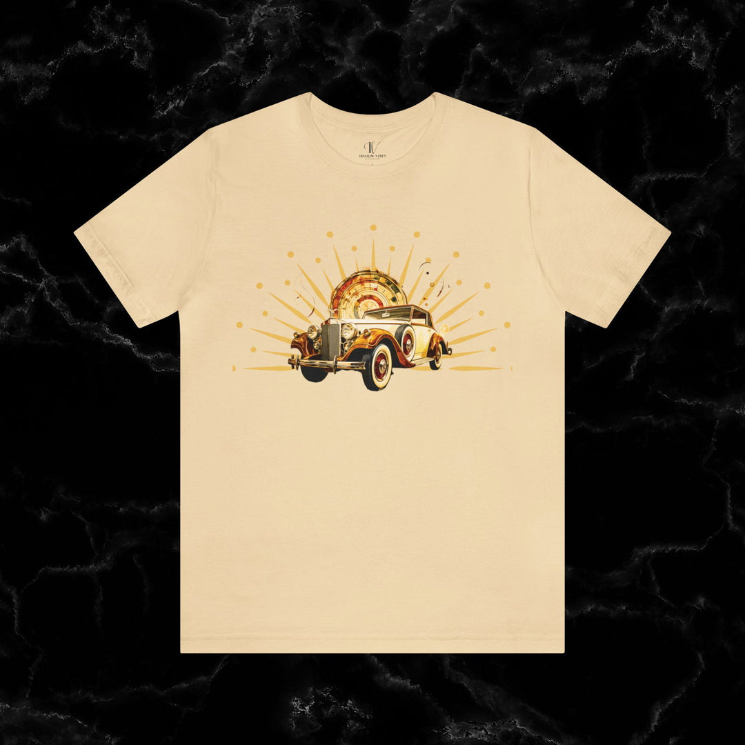 Vintage Car Enthusiast T-Shirt with Classic Wheels and Timeless Appeal Nostalgic T-Shirt Printify Soft Cream S