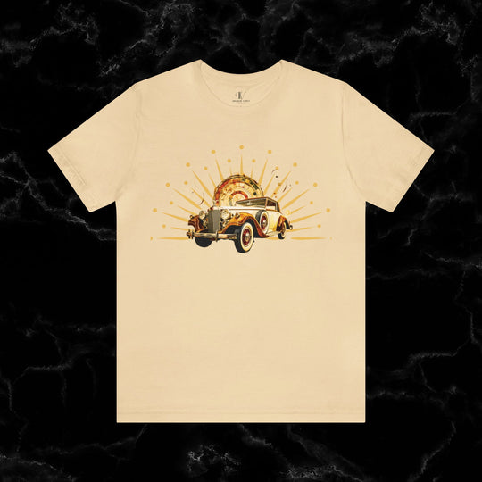 Vintage Car Enthusiast T-Shirt with Classic Wheels and Timeless Appeal Nostalgic T-Shirt Printify Soft Cream S