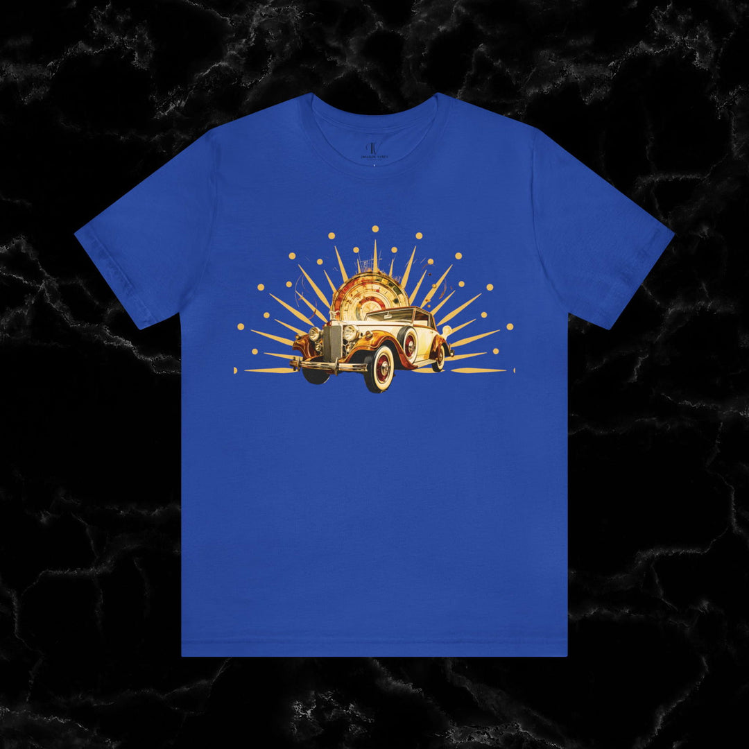Vintage Car Enthusiast T-Shirt with Classic Wheels and Timeless Appeal Nostalgic T-Shirt Printify True Royal S