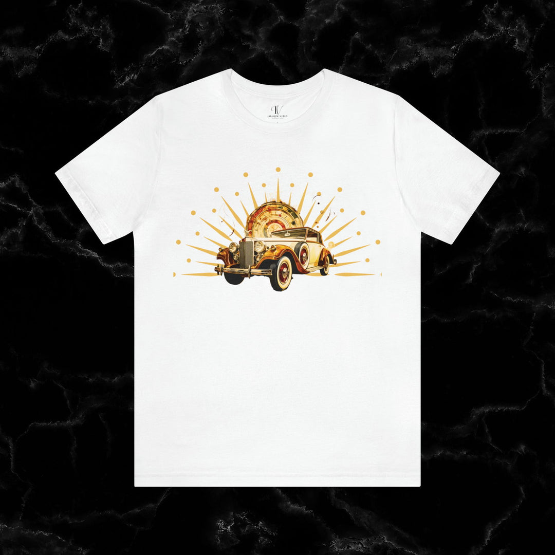 Vintage Car Enthusiast T-Shirt with Classic Wheels and Timeless Appeal Nostalgic T-Shirt Printify White S