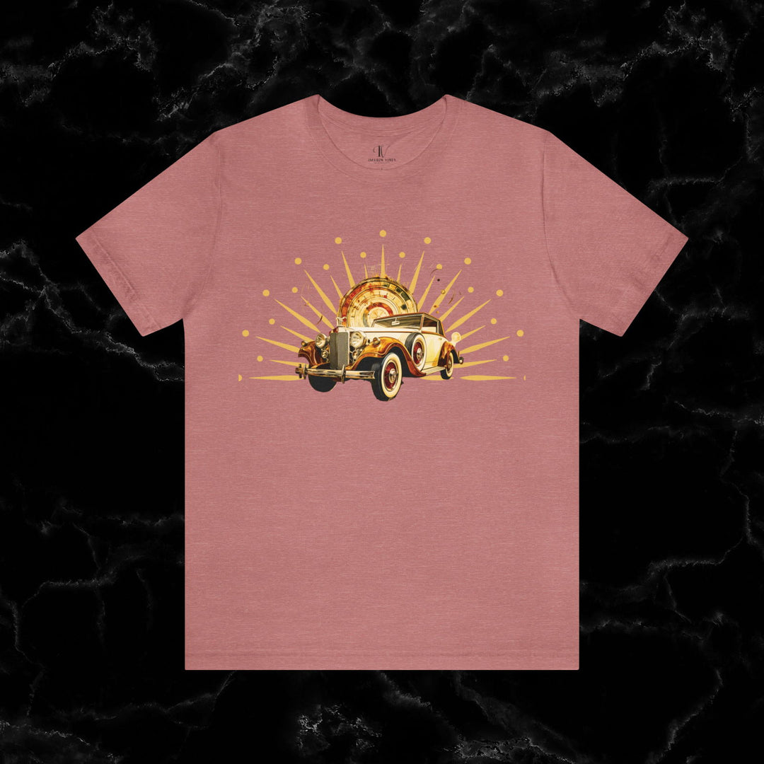 Vintage Car Enthusiast T-Shirt with Classic Wheels and Timeless Appeal Nostalgic T-Shirt Printify Heather Mauve S