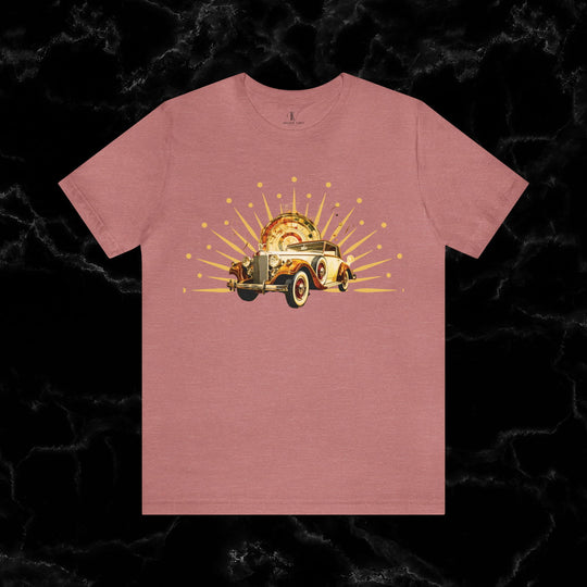Vintage Car Enthusiast T-Shirt with Classic Wheels and Timeless Appeal Nostalgic T-Shirt Printify Heather Mauve S