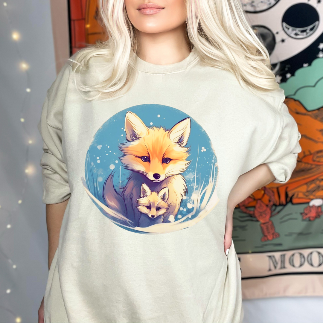 Vintage Forest Witch Sweatshirt: Fox Design - Cozy Cottagecore Vibes - Imagin Vibes - 