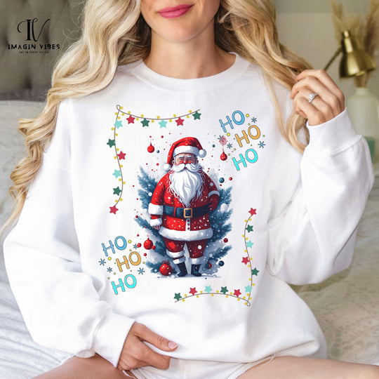 Vintage Vibes: Retro Santa "Ho Ho Ho" Sweatshirt - Imagin Vibes - 