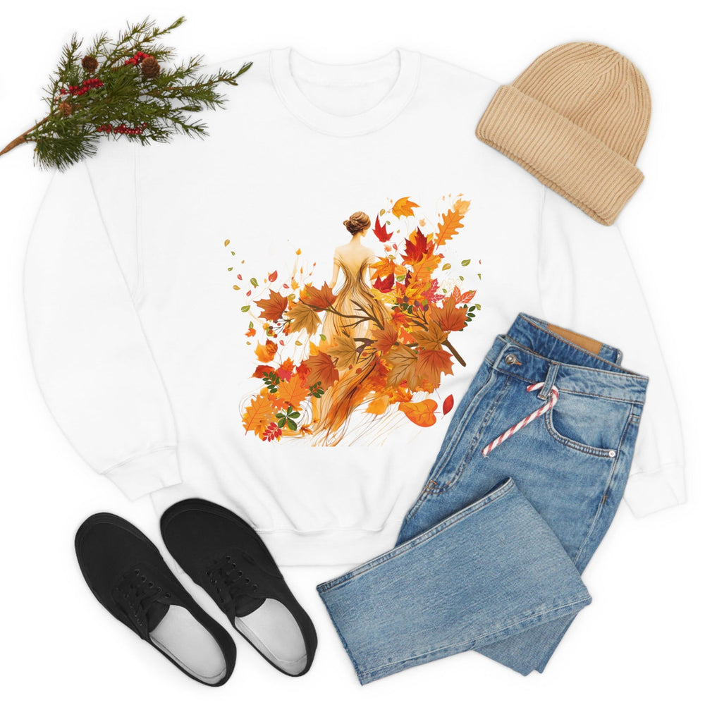 Whimsical Fall Dreams: Romantic Leaves Sweatshirt - Cozy & Ethically Made - Imagin Vibes - 