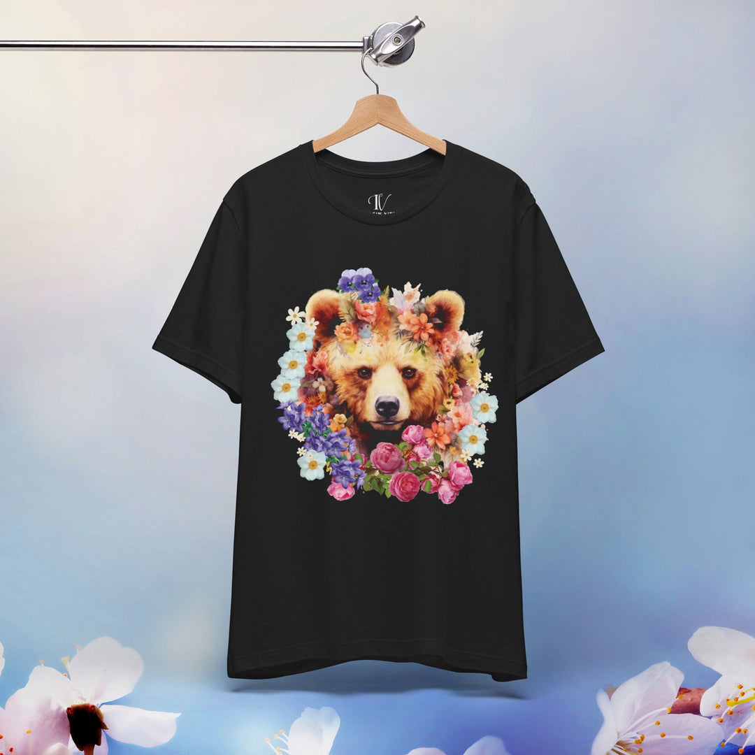 Wildlife Floral Bear Tee: Nature Lover Shirt - Imagin Vibes - 