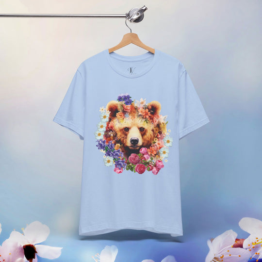 Wildlife Floral Bear Tee: Nature Lover Shirt - Imagin Vibes - 