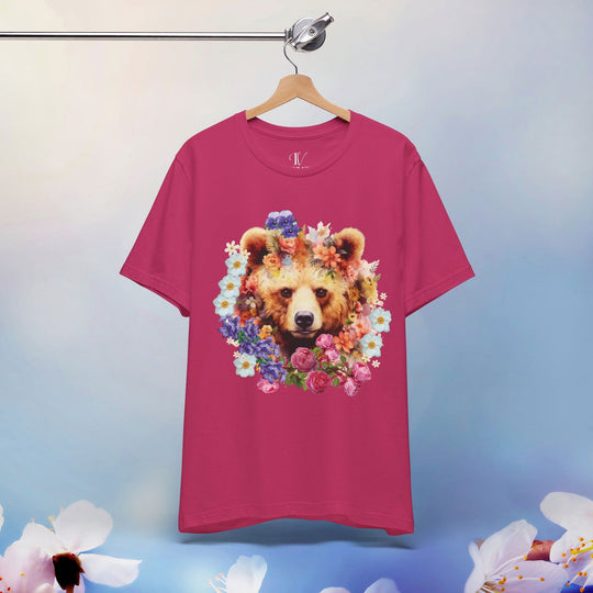 Wildlife Floral Bear Tee: Nature Lover Shirt - Imagin Vibes - 