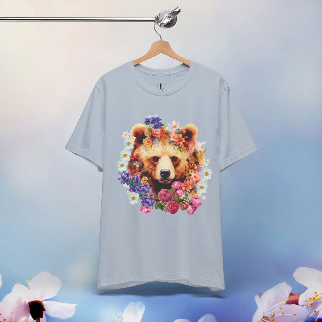 Wildlife Floral Bear Tee: Nature Lover Shirt - Imagin Vibes - 