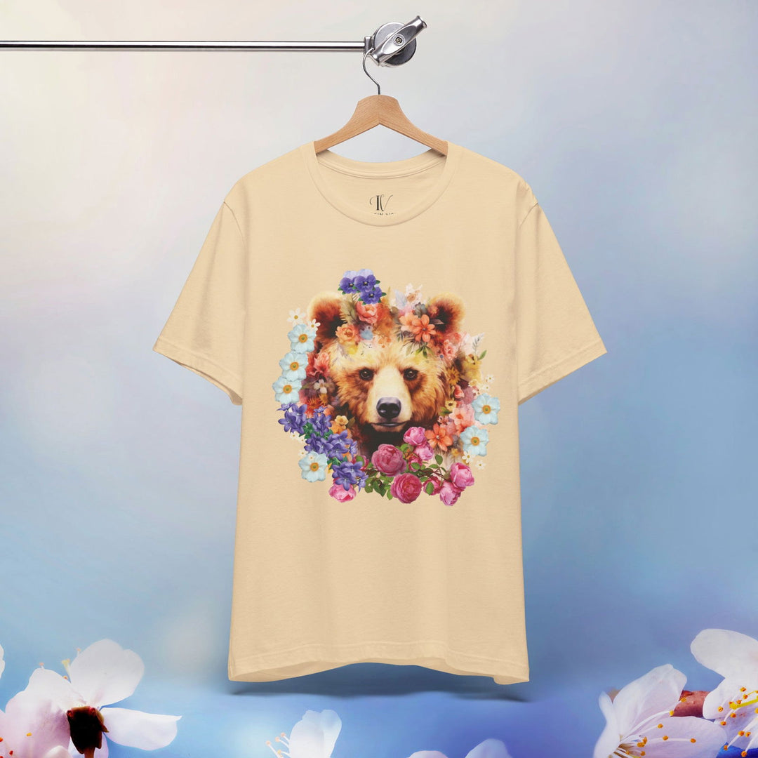 Wildlife Floral Bear Tee: Nature Lover Shirt - Imagin Vibes - 