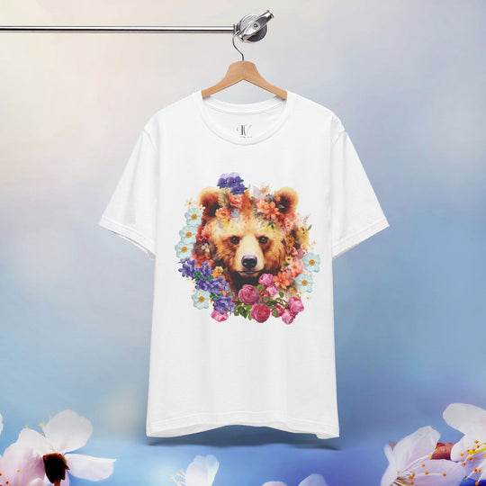 Wildlife Floral Bear Tee: Nature Lover Shirt - Imagin Vibes - 