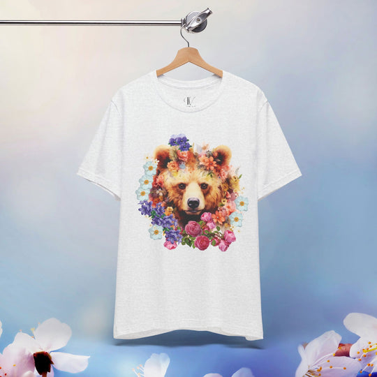 Wildlife Floral Bear Tee: Nature Lover Shirt - Imagin Vibes - 