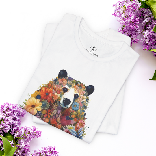 Wildlife Floral Bear Tee: Nature Lover Shirt - Imagin Vibes - 