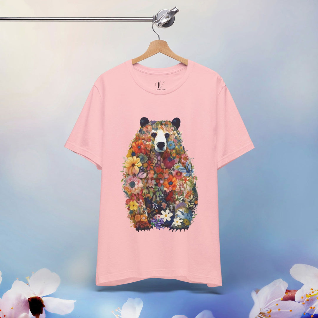 Wildlife Floral Bear Tee: Nature Lover Shirt - Imagin Vibes - 