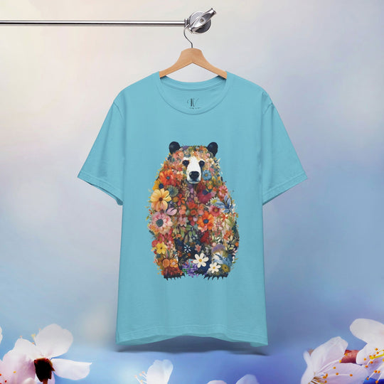 Wildlife Floral Bear Tee: Nature Lover Shirt - Imagin Vibes - 