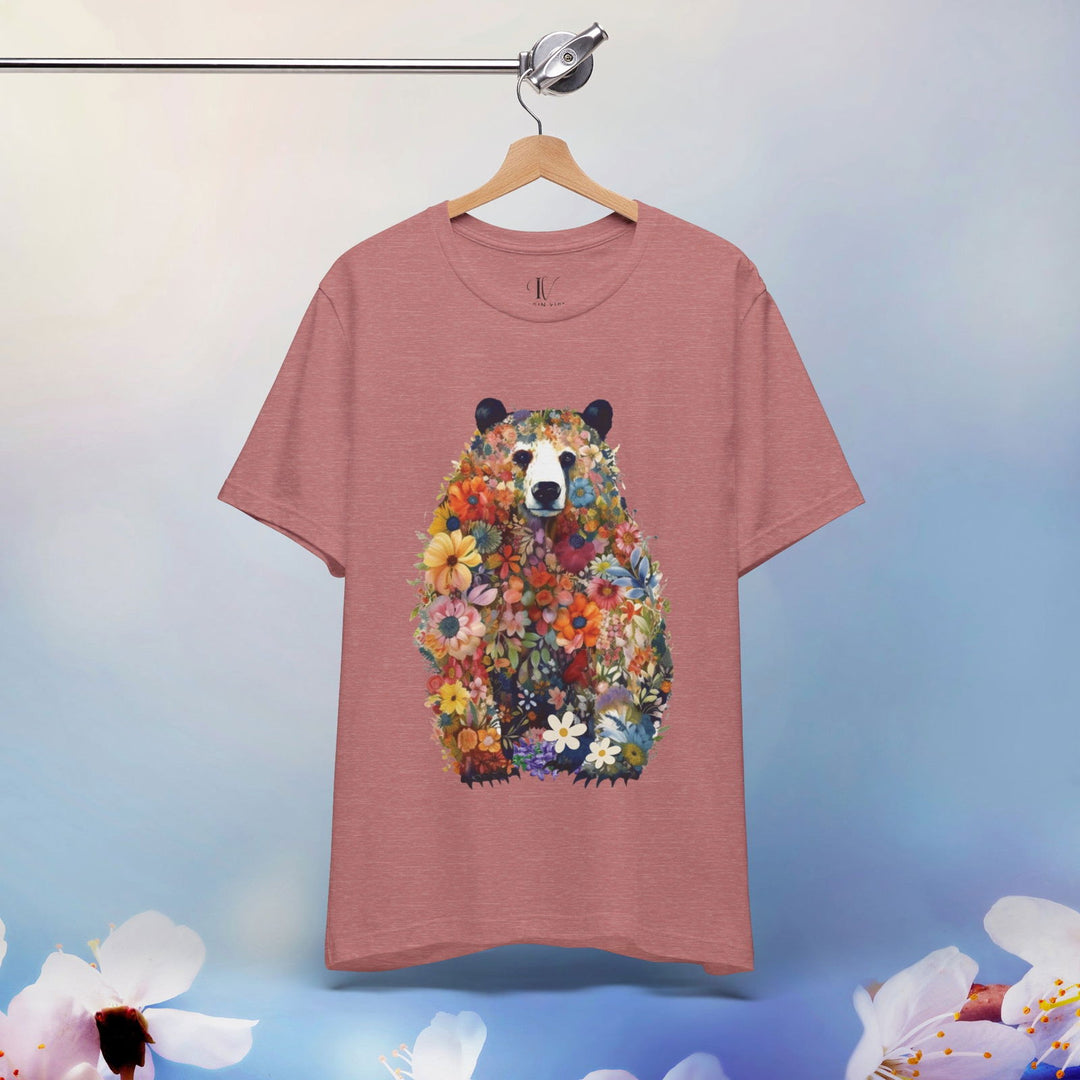 Wildlife Floral Bear Tee: Nature Lover Shirt - Imagin Vibes - 