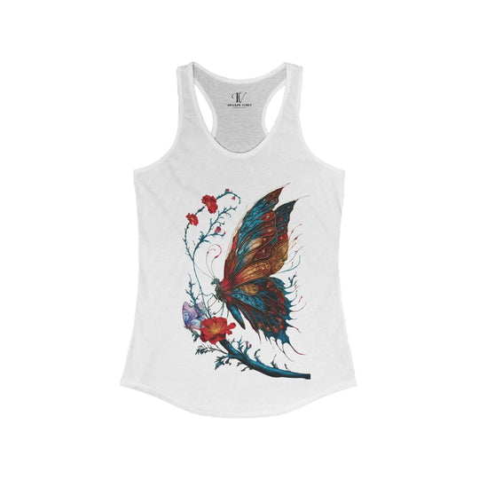 Women's Vintage Floral Love Butterfly Racerback Tank - Imagin Vibes - 