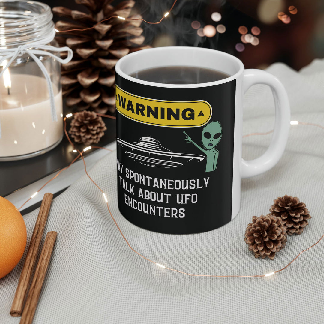 World UFO Day Mug: "Warning! Talks UFO Encounters" - Imagin Vibes - 