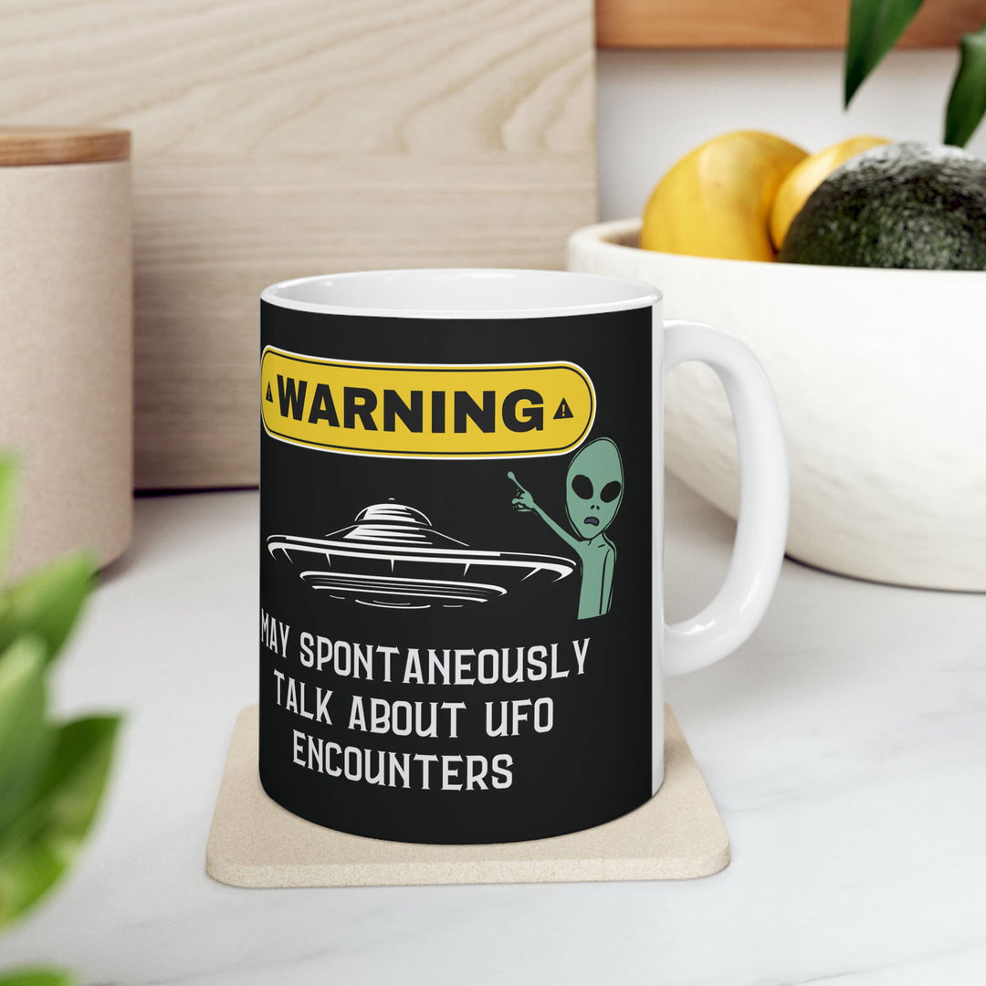 World UFO Day Mug: "Warning! Talks UFO Encounters" - Imagin Vibes - 