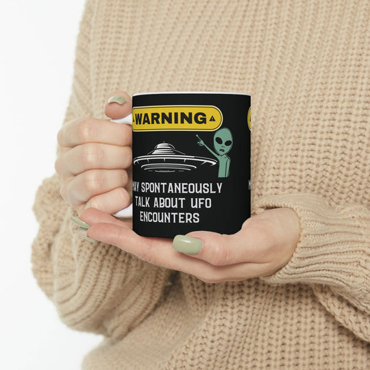 World UFO Day Mug: "Warning! Talks UFO Encounters" - Imagin Vibes - 