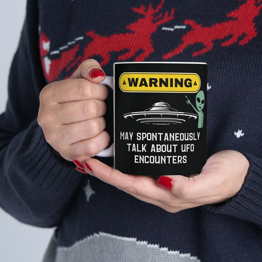 World UFO Day Mug: "Warning! Talks UFO Encounters" - Imagin Vibes - 