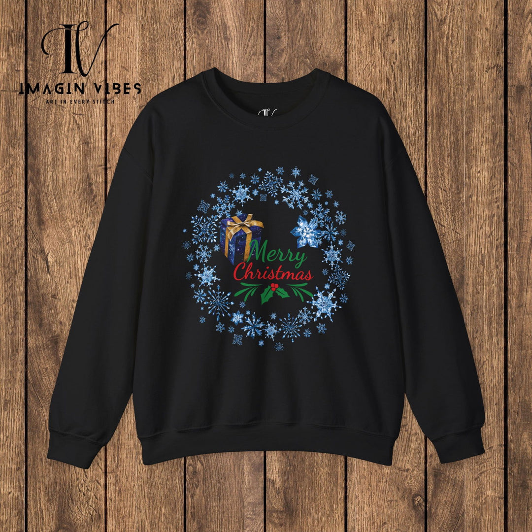 Wreath Merry Christmas Sweatshirt - Imagin Vibes - 