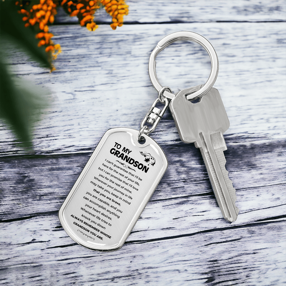 To My Grandson | Remember Whose Grandson You Are | Personalized Keychain - SS293V5 Jewelry ShineOn Fulfillment