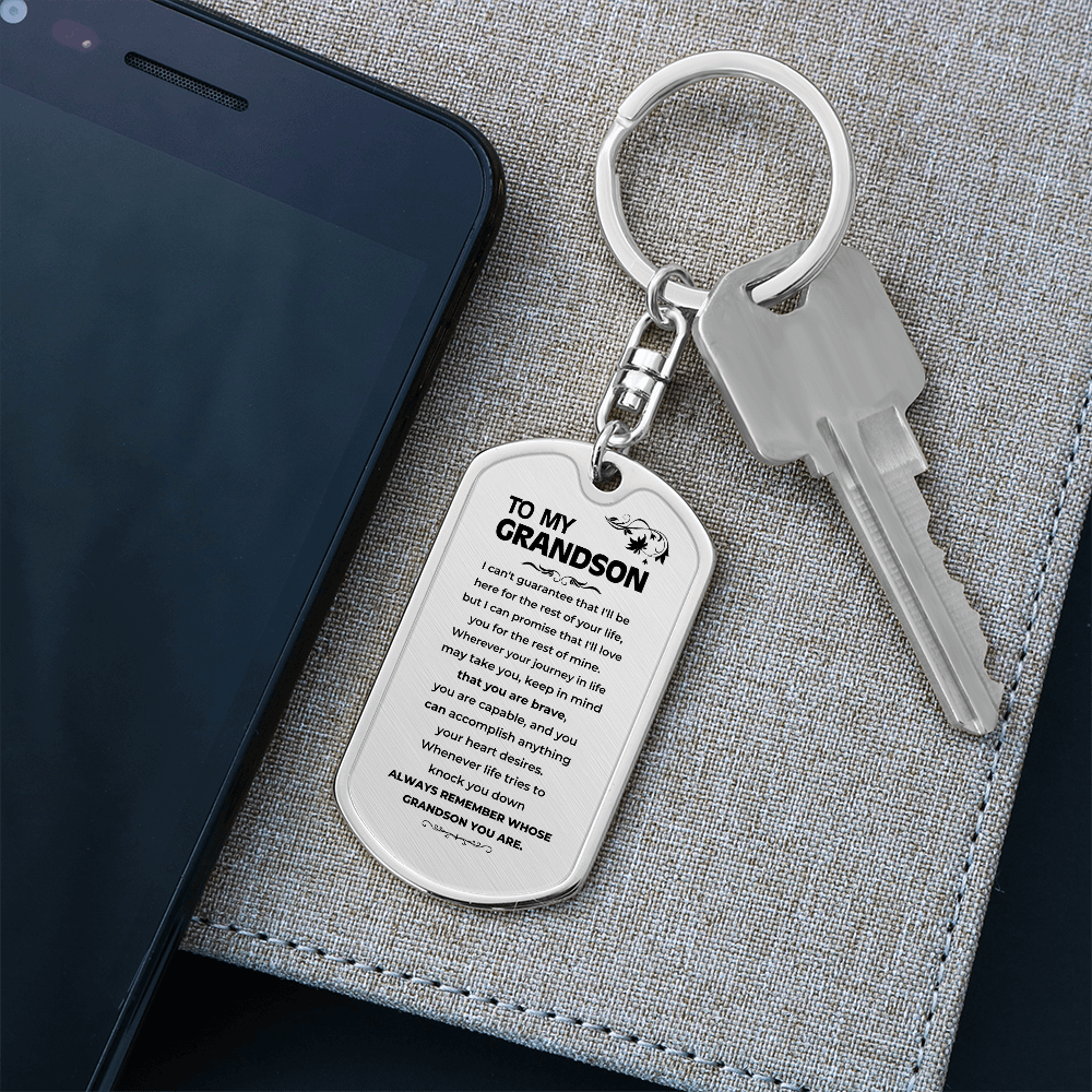 To My Grandson | Remember Whose Grandson You Are | Personalized Keychain - SS293V5 Jewelry ShineOn Fulfillment