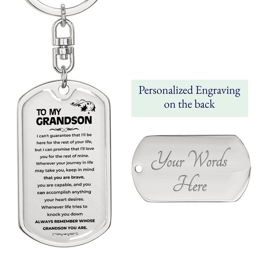 To My Grandson | Remember Whose Grandson You Are | Personalized Keychain - SS293V5 Jewelry ShineOn Fulfillment