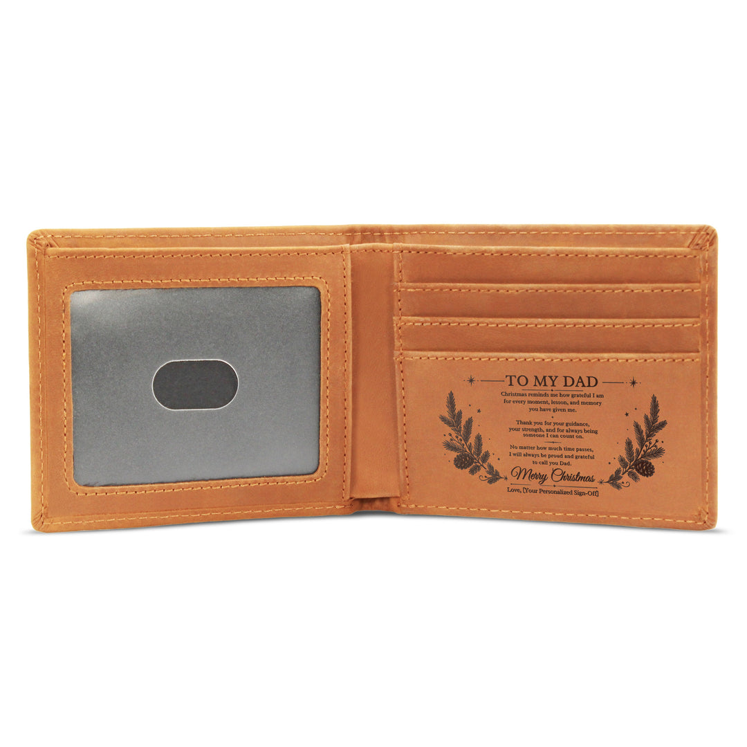 To My Dad – Personalized Christmas Engraved Wallet