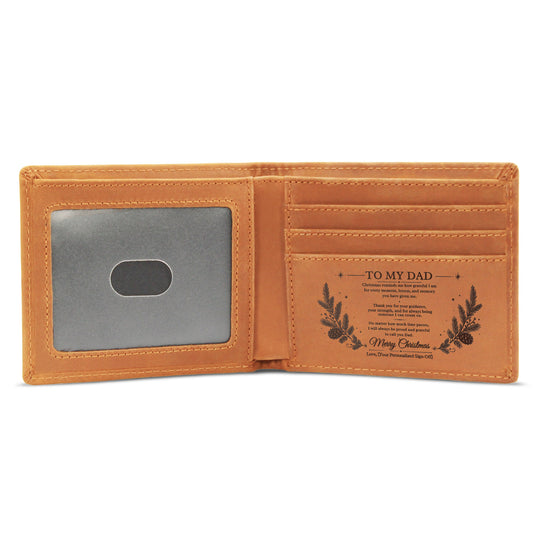 To My Dad – Personalized Christmas Engraved Wallet