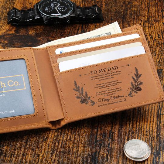 To My Dad – Personalized Christmas Engraved Wallet