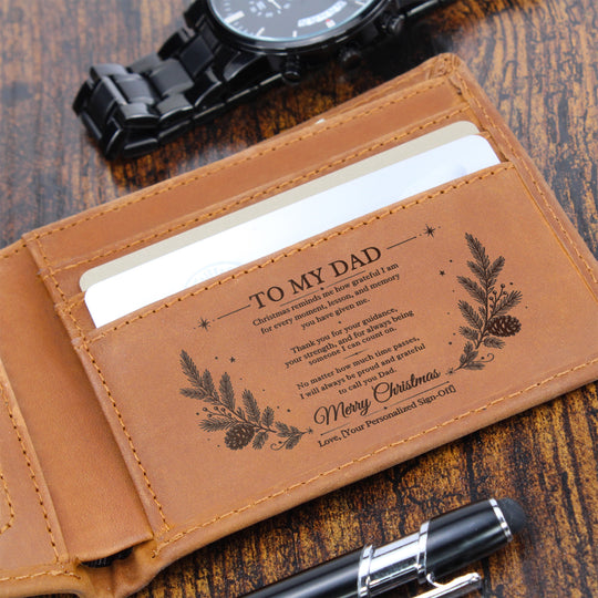 To My Dad – Personalized Christmas Engraved Wallet
