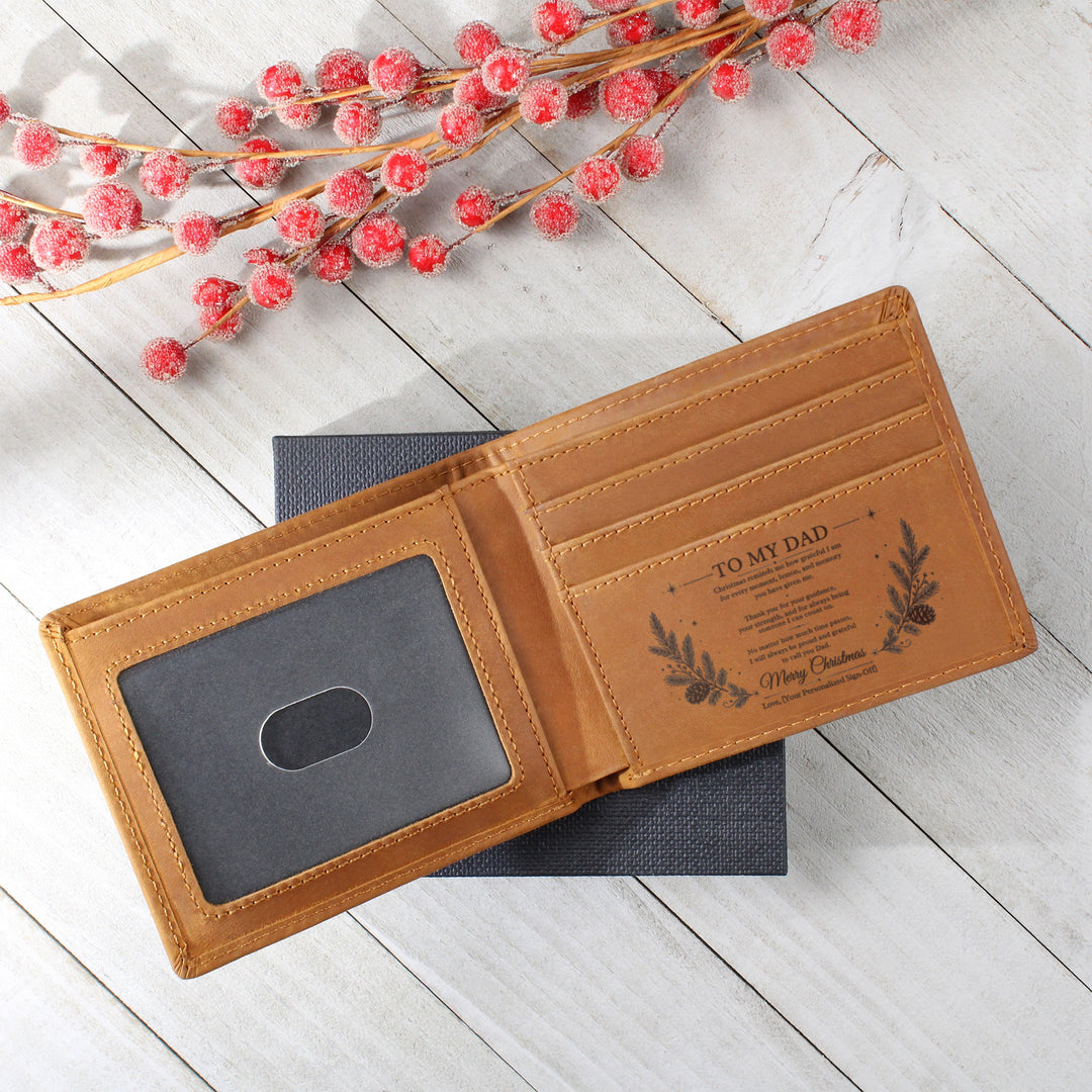 To My Dad – Personalized Christmas Engraved Wallet