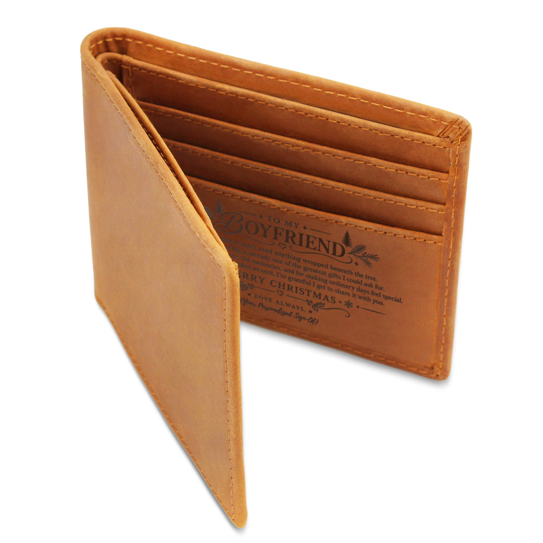 To My Boyfriend – Personalized Christmas Engraved Wallet