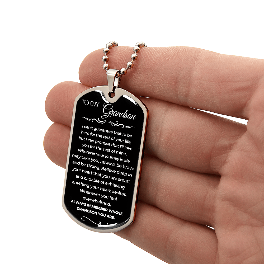 To My Grandson - Beautiful Love Tag - Gift Set - SS9V3 Jewelry ShineOn Fulfillment