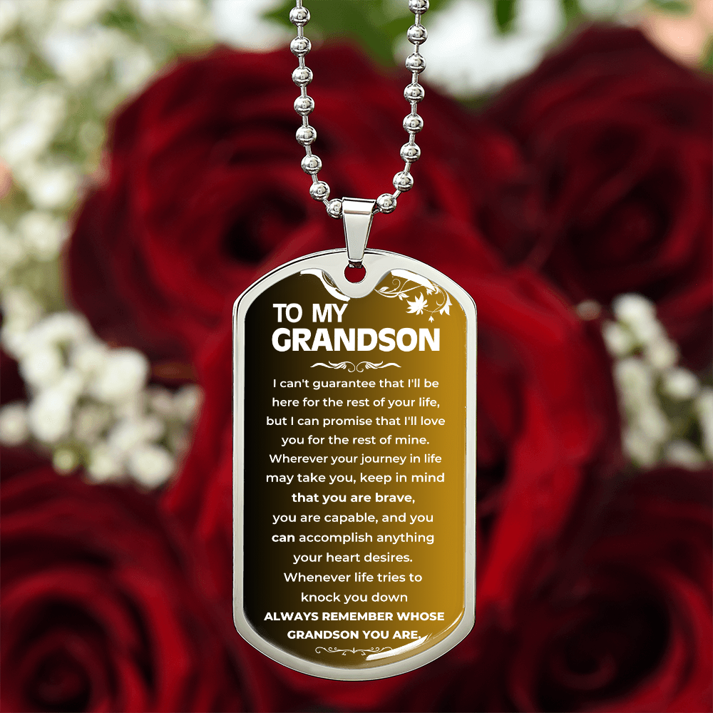 To My Grandson - Beautiful Love Tag - Gift Set - SS99v2 Jewelry ShineOn Fulfillment