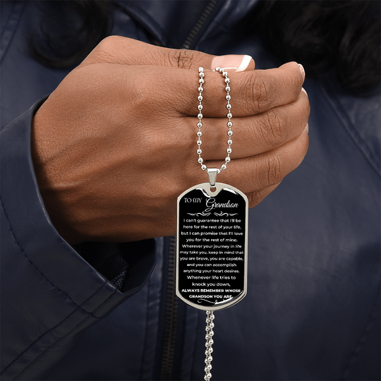 To My Grandson - Beautiful Love Tag - Gift Set - SS9V1 Jewelry ShineOn Fulfillment