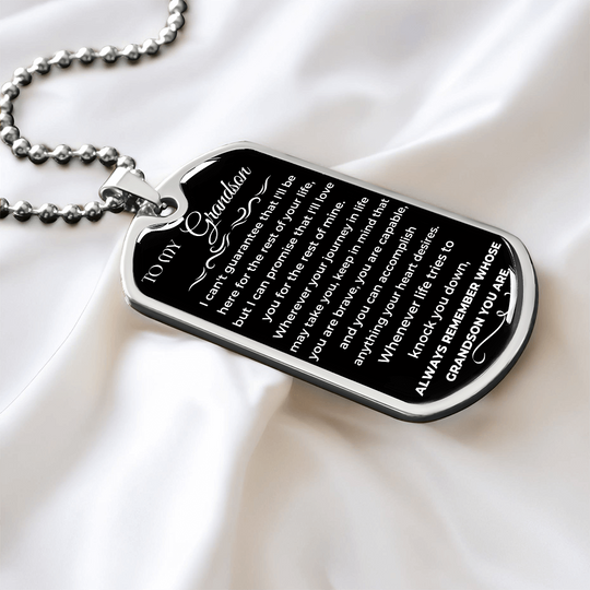 To My Grandson - Beautiful Love Tag - Gift Set - SS9V1 Jewelry ShineOn Fulfillment