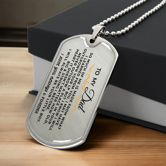 To My Dad | Always Be Your Little Boy | Beautiful Love Tag - SS296 Jewelry ShineOn Fulfillment