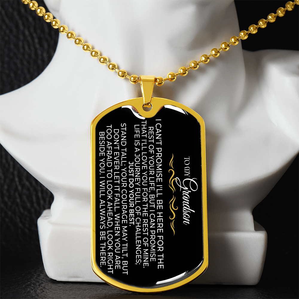 To My Grandson - Love Tag - SS426GS-DTV1 Jewelry ShineOn Fulfillment