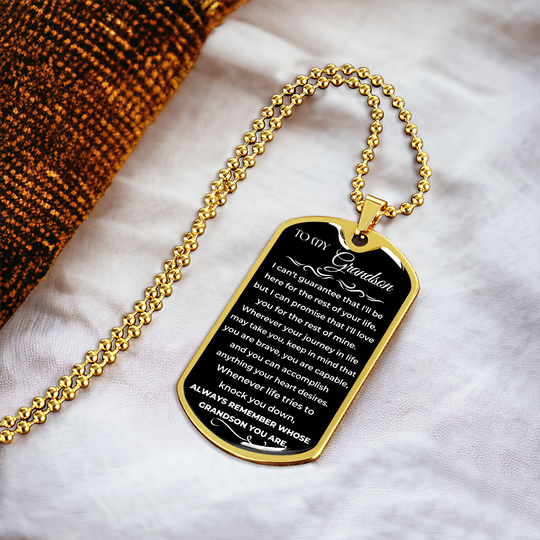 To My Grandson - Beautiful Love Tag - Gift Set - SS9V1 Jewelry ShineOn Fulfillment