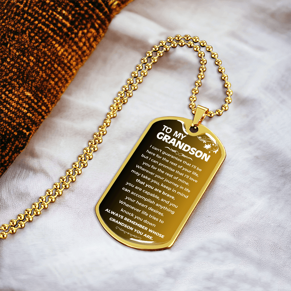 To My Grandson - Beautiful Love Tag - Gift Set - SS99v2 Jewelry ShineOn Fulfillment