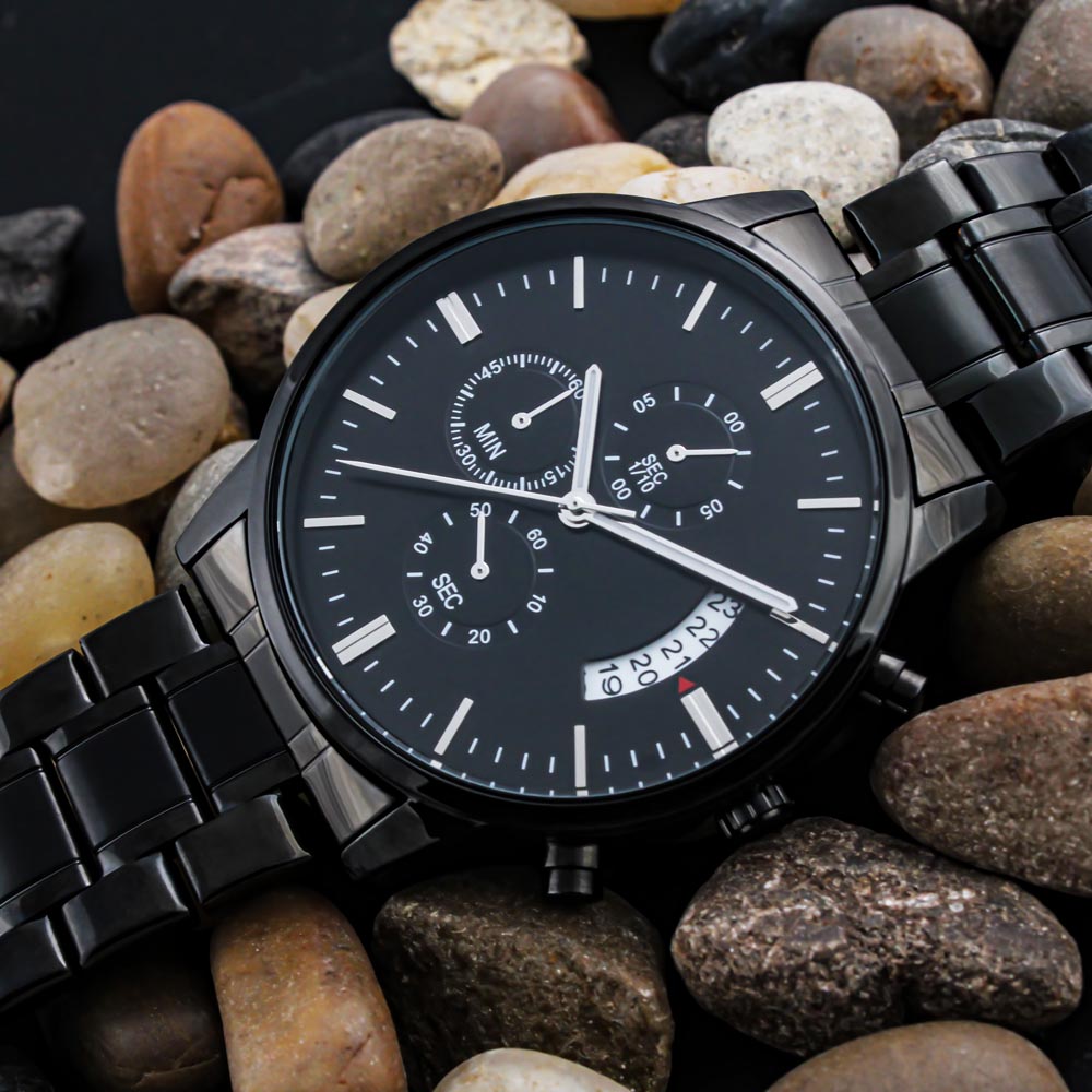 To My Dad – Personalized Christmas Engraved Black Watch