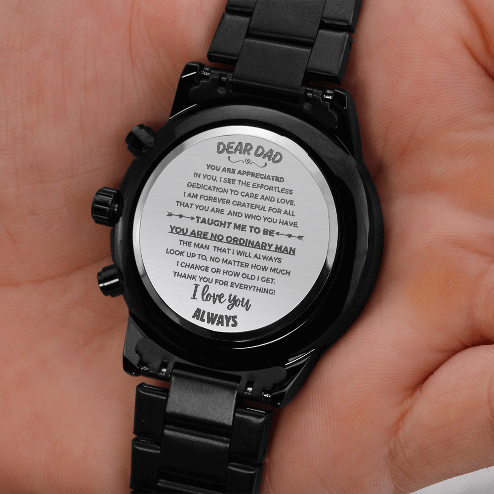 Dear Dad - Engraved Chronograph Watch - SS50S6 Jewelry ShineOn Fulfillment
