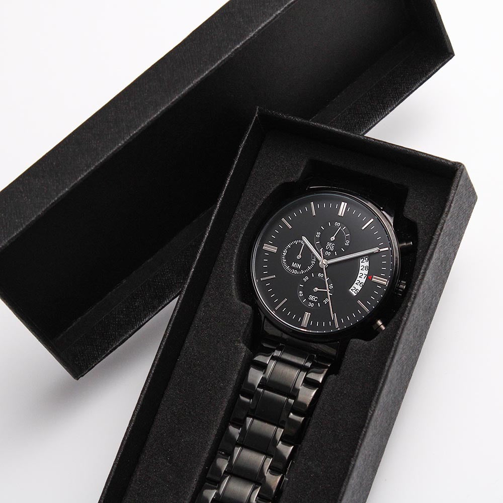 To My Son – Personalized Christmas Engraved Black Watch