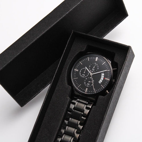 To My Son – Personalized Christmas Engraved Black Watch